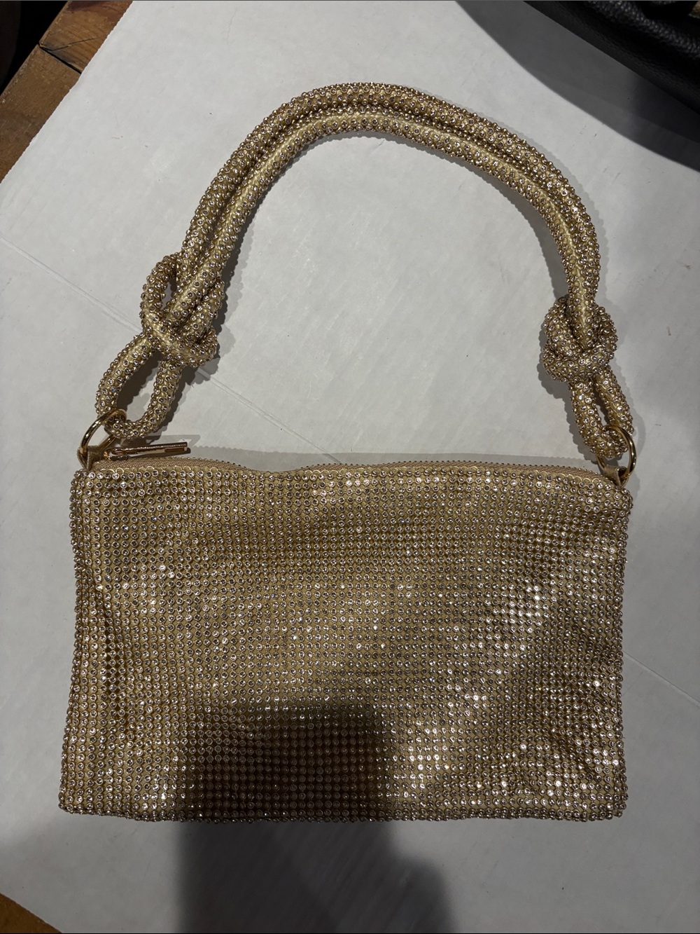 Gold Crystal Mesh evening Bag